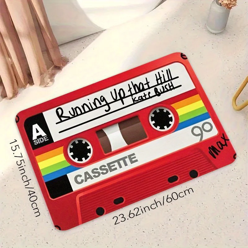Retro Cassette Floor Mat 1pc – Rainbow Tape with 