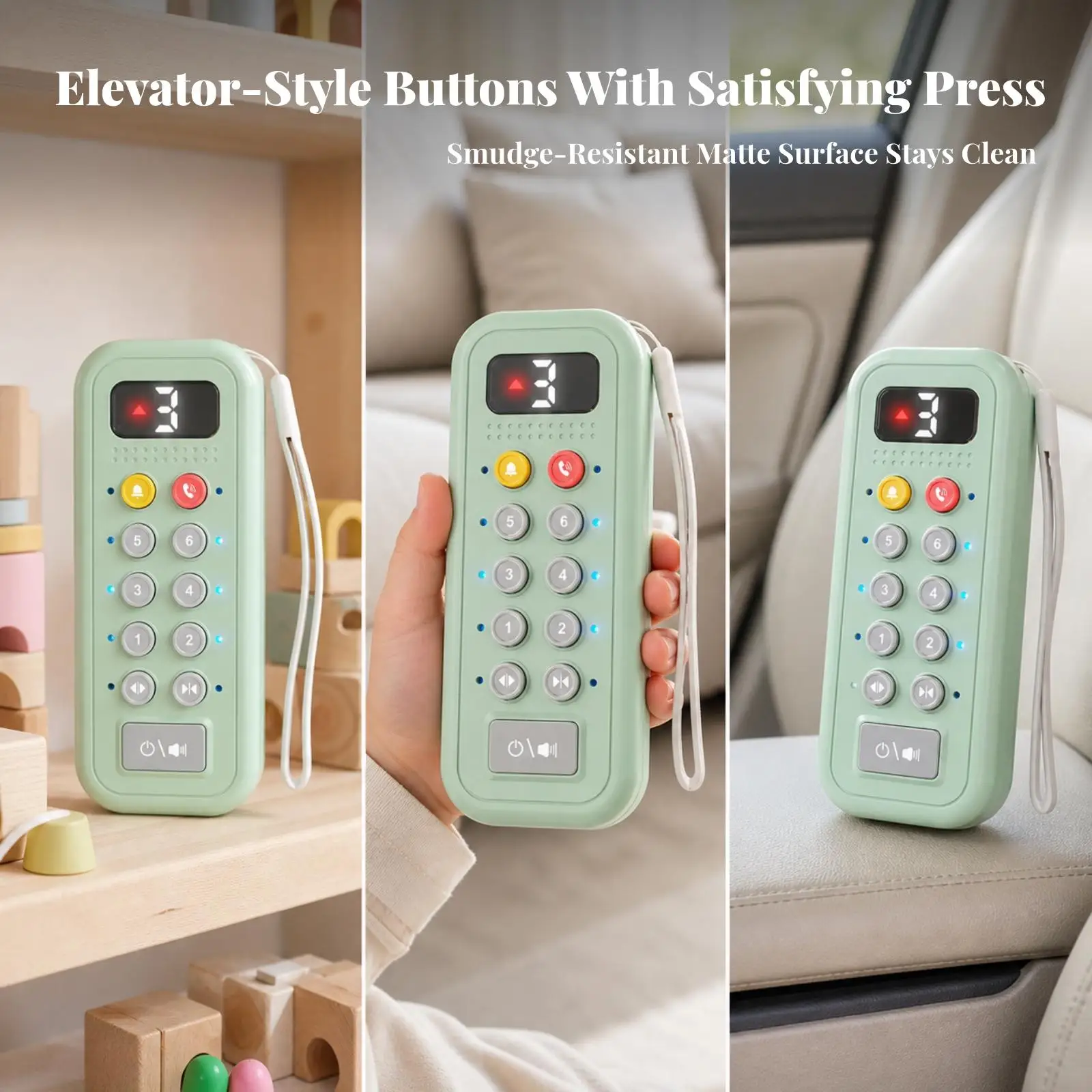 Children Interactive Elevator Button Toy Kit for 2-4 Year Olds with Number Buttons and Directional Display