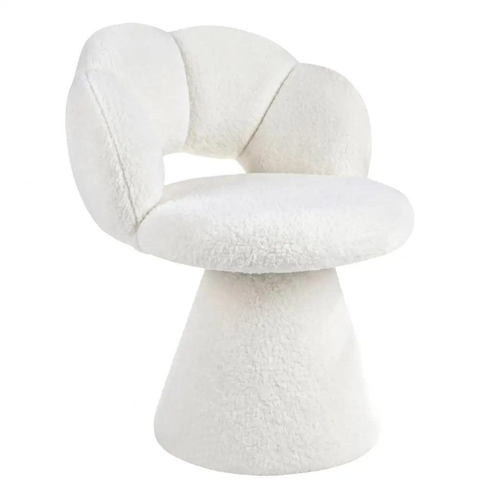 Swivel Barrel Accent Chair, Upholstered Modern Vanity Chair, Round Swivel Chair, Ergonomic Makeup Chair for Bedroom Living Room