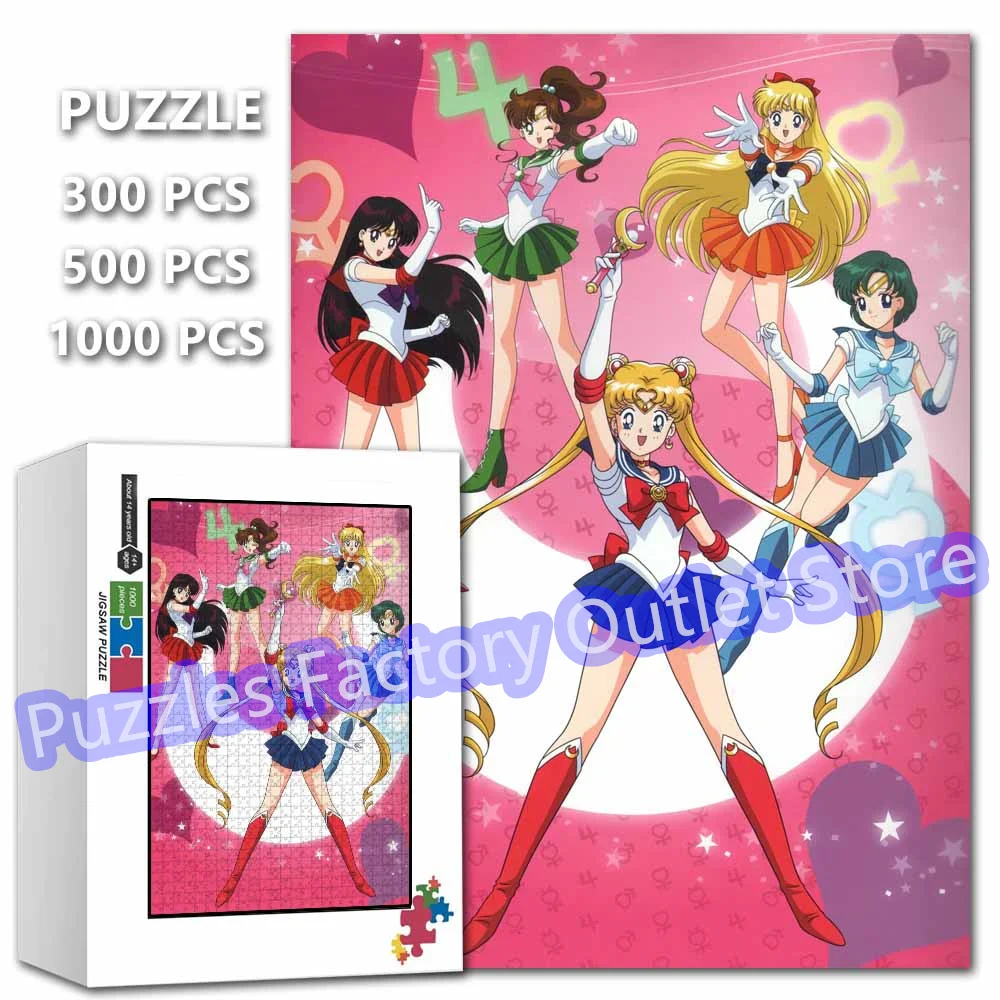 

Sailor Moon Sailor Mercury Sailor Mars Jigsaw Puzzles Nine Sailors Warriors Assemble! Anime Print Puzzle for Kids Toys Gifts