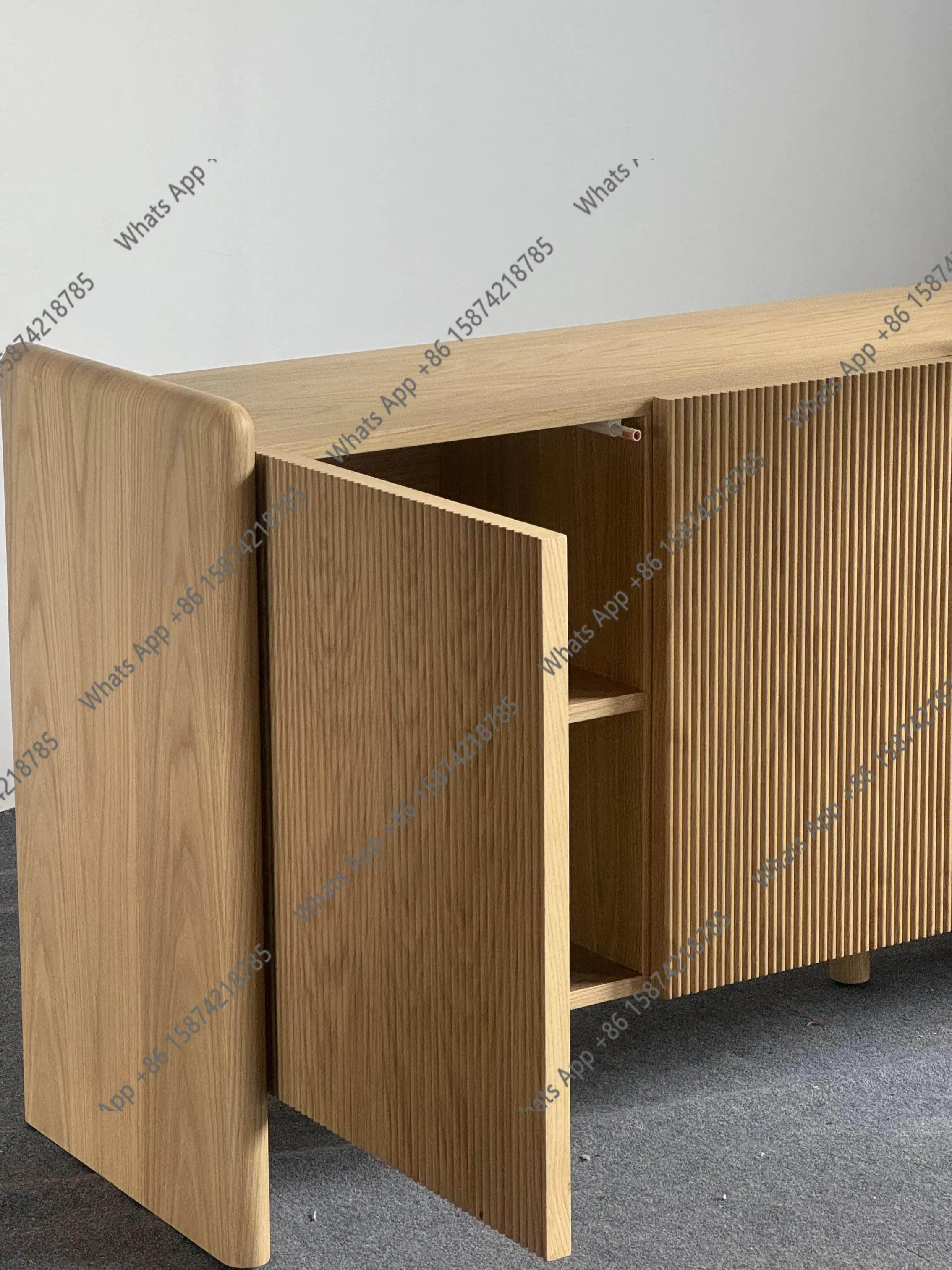 Medieval style solid wood sideboard home living room designer simple modern storage entryway
