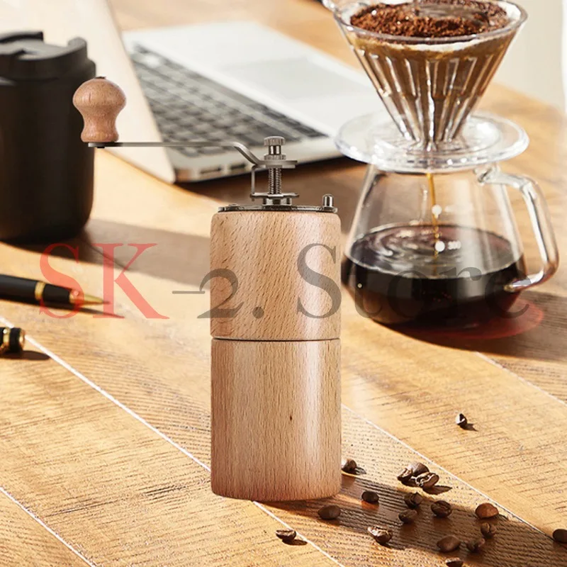 Convenient Adjustable Retro Hand Wooden Bean Grinder Coffee Small Grinder Household Solid Wood
