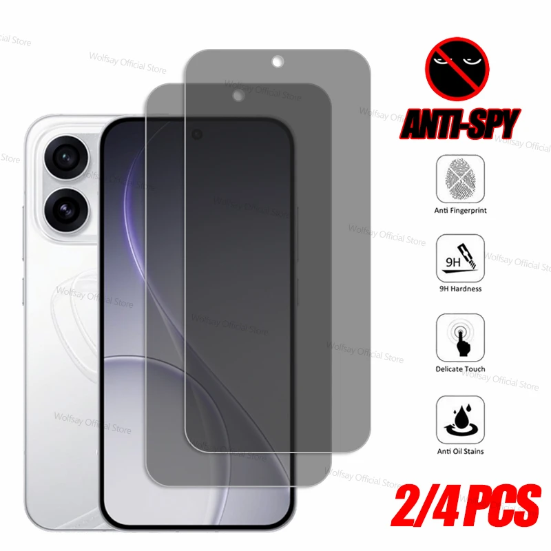 2/4 قطعة حامي شاشة الخصوصية ل oppo Reno15 الصين الزجاج oppo Reno15 الزجاج المقسى مكافحة التجسس الخصوصية فيلم الهاتف oppo Reno15