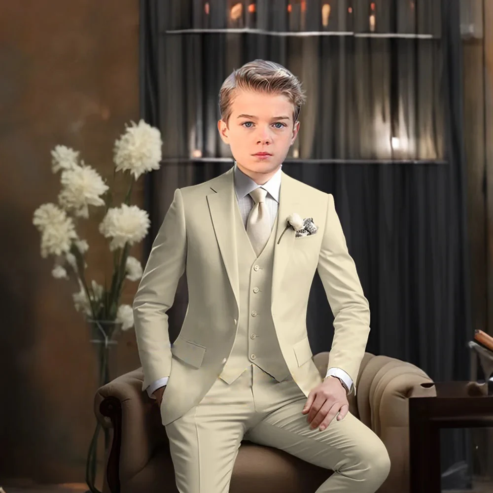 

Boys' Suit 3-Piece - Children's Wedding Customized Elegant Suit for 3 to 16 Years OldLittle Gentleman Groomsman