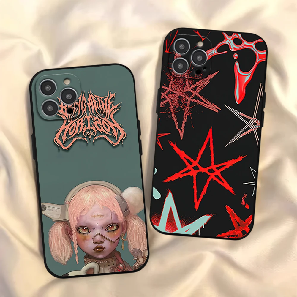 Rock band B-Bring M-Me the H-Horizon Phone Case for iPhone 12 11 13 14 15 16 Max Pro Plus Black Soft Silicone Cover