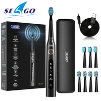 Seago Electric Toothbrush 507 New Version 5 Brushing Modes for Adult Timer Sonic Toothbrush with 2 Type Brush Head + Storage Box