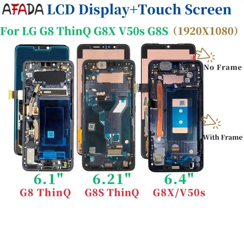 Original AMOLED For LG G8 ThinQ G8X V50s LCD Display Touch Screen Digitizer Assembly Display Screen With Frame For LG G8S LCD