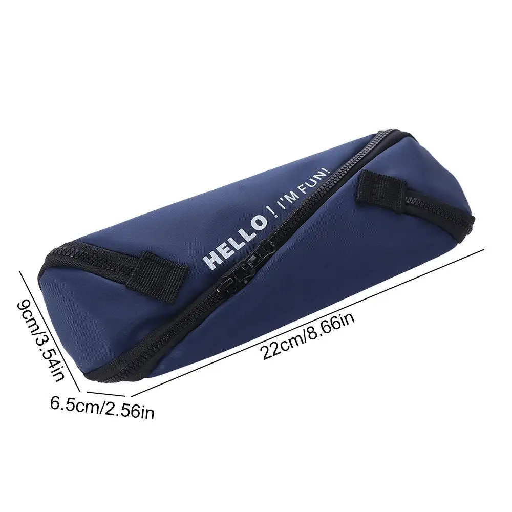Multifunctional Canvas Pencil Case Japanese Style S Design Zipper Stationery Bag Large Capacity Simple Pen Bag School