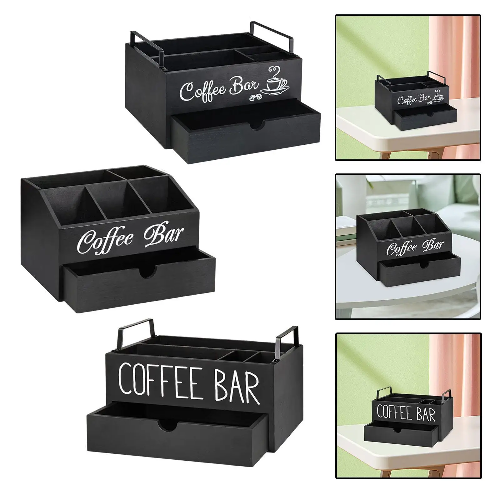 منظم محطة القهوة منظم ملحقات القهوة لسطح المكتب