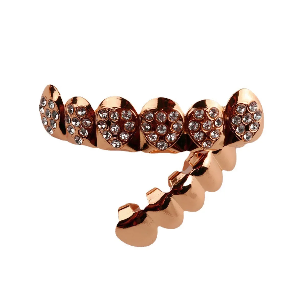 أزياء الهيب هوب الذهب والفضة اللون مثلج خارج تشيكوسلوفاكيا الأسنان Grillz أعلى أسفل الرجال النساء المجوهرات هبوط السفينة