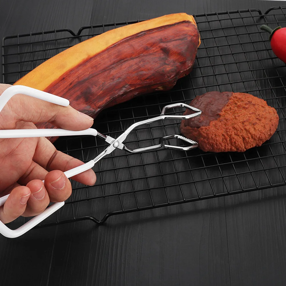 

2Pcs Premium Material Food Tongs Anti-Skid Bbq Clip Wide Use for Dining Parties Weddings Long Handles Safe from Grill Black and
