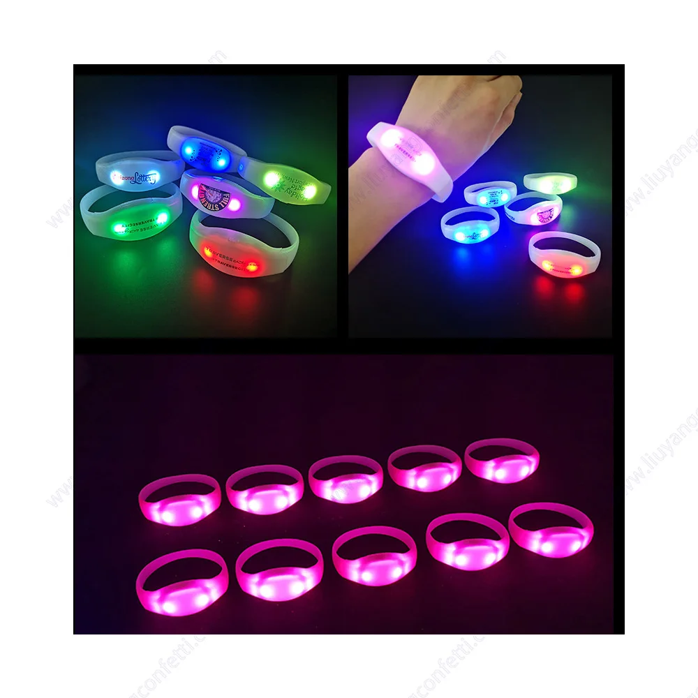 Lumineux-Bracelet LED Dmx Interdit Télécommande, Son Security é, Lumière Rfid, Fêtes Musicales, Bracelet en Silicone Rgb Clignotant