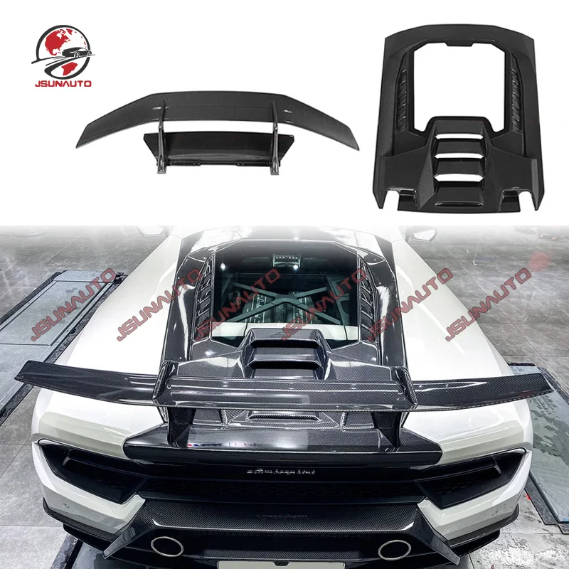 

Car Accessories LP640 Performante Style Carbon Fiber Rear Wing Engine Hood Bonnet For Huracan EVO LP610 Rear Spoiler Kit
