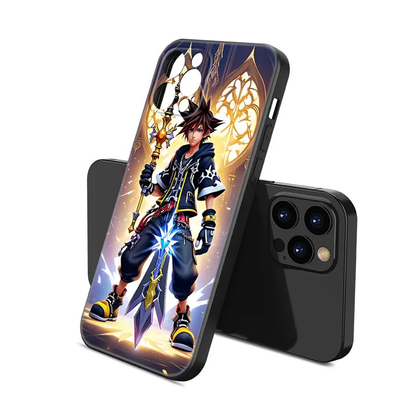 Kingdom Hearts Zwart Siliconen Telefoonhoesje Voor Apple iPhone 12 13 Mini 11 14 15 16 Pro Max 7 8 Plus