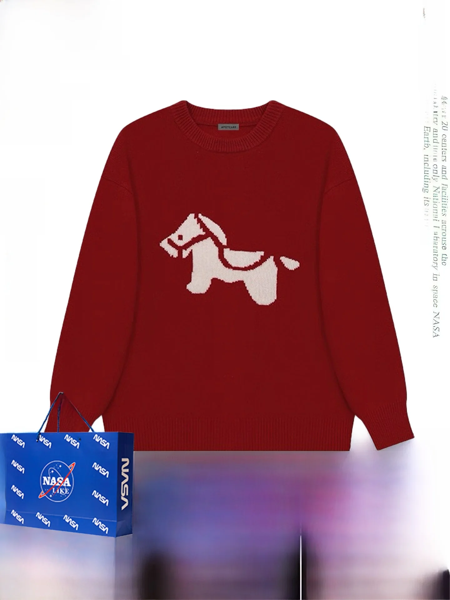 

Милый вязаный хлопковый свитер с узором «камера», женский, зимний, новогодний, красный, свободного кроя, с длинным рукавом, с круглым вырезом