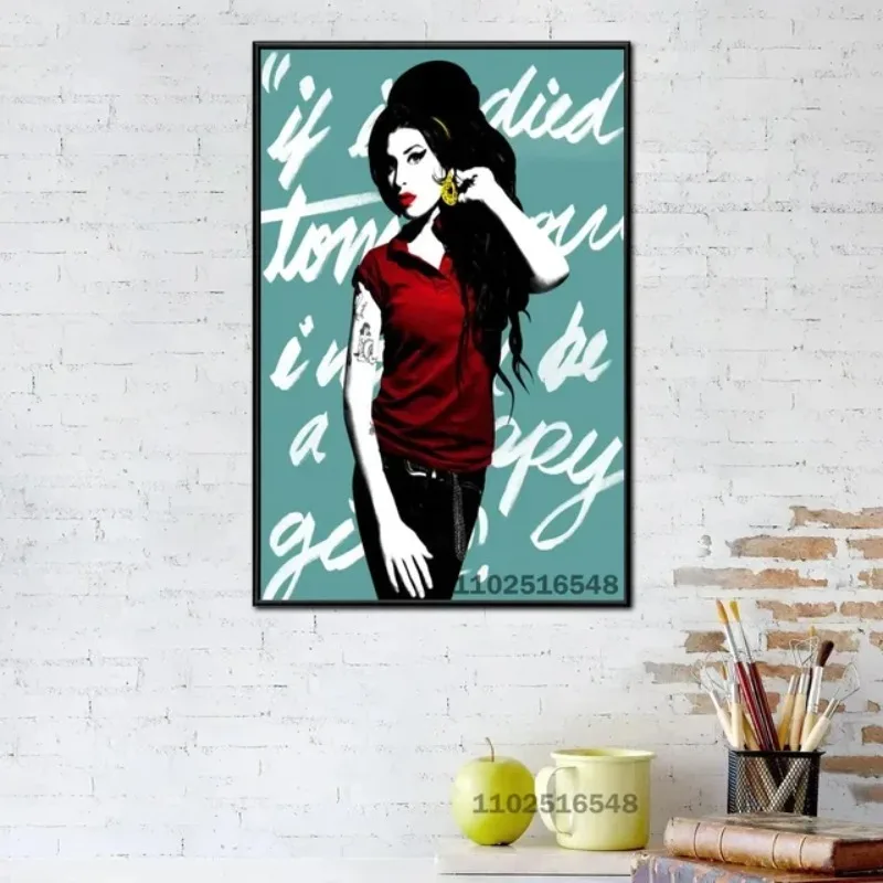 Amy Winehouse Wall Art Canvas Painting Poster Modern Family Room Bedroom Decor Stylish Wall Decoration for Home