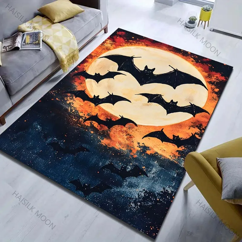 

Multi-size Halloween Bat Theme Carpet for Living Room Bedroom Sofa Home Decora Non-slip Floor Mat Modern Carpet Holiday Decor