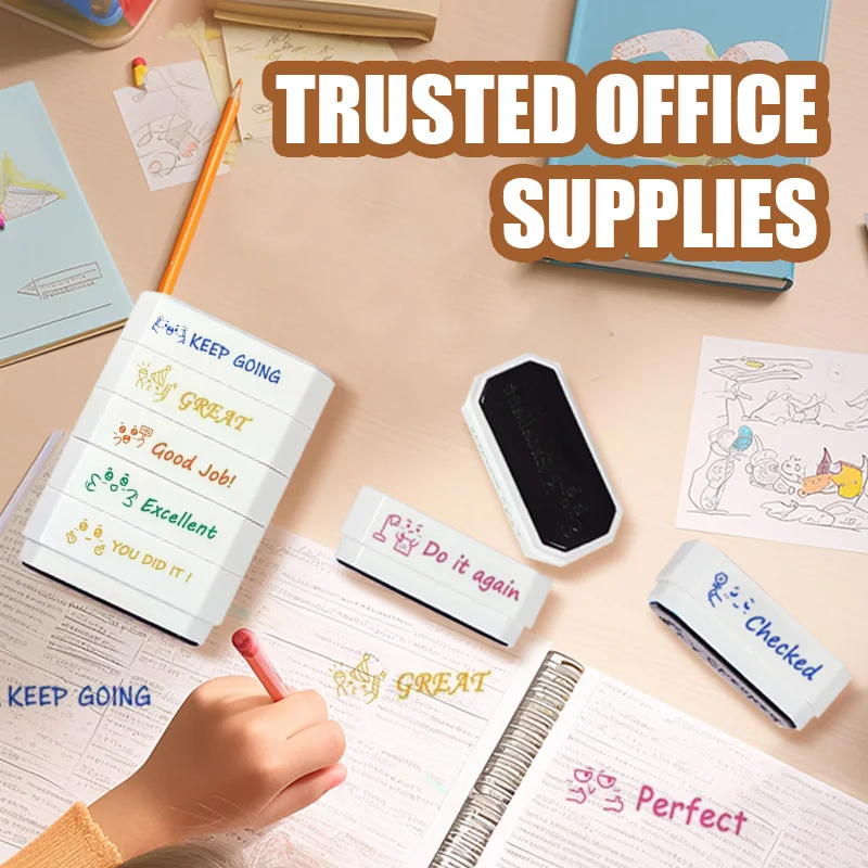 Achtlaags klaslokaal leraar stempel beoordeling leraar stempel kleur rubber zelfinkt stempel leraar gedrag stempel