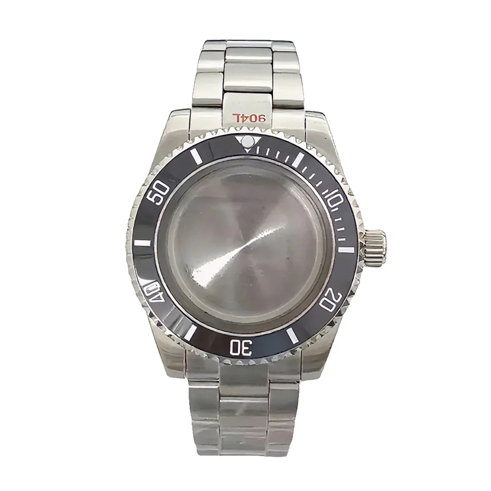 ل VK63 حافظة 316L الفولاذ المقاوم للصدأ مرآة مسطحة الياقوت الزجاج 40 مللي متر ساعة حزام لحركة الكوارتز VK63 #4