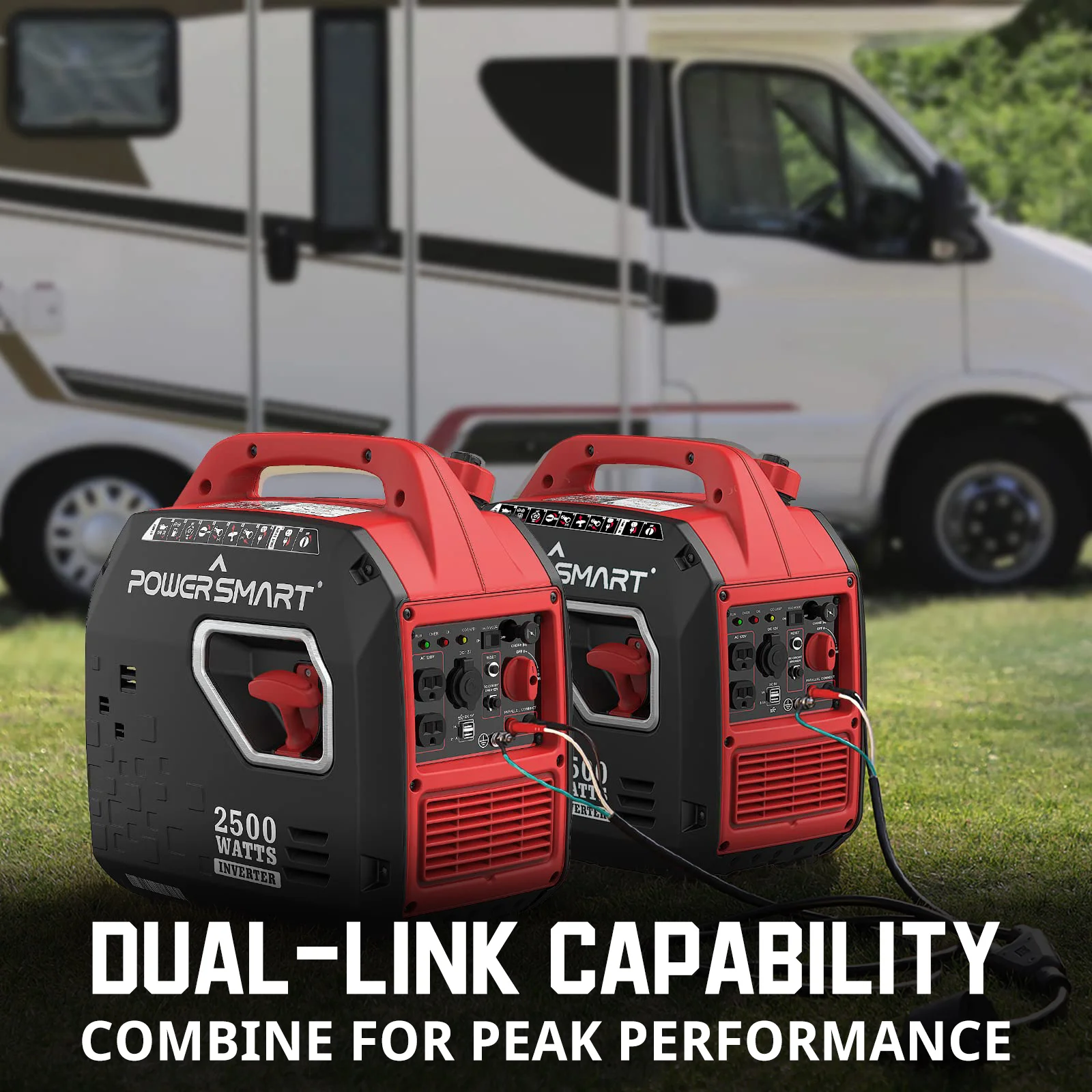 مولد عاكس محمول PowerSmart بقدرة 2500 وات مزود بتقنية هادئة