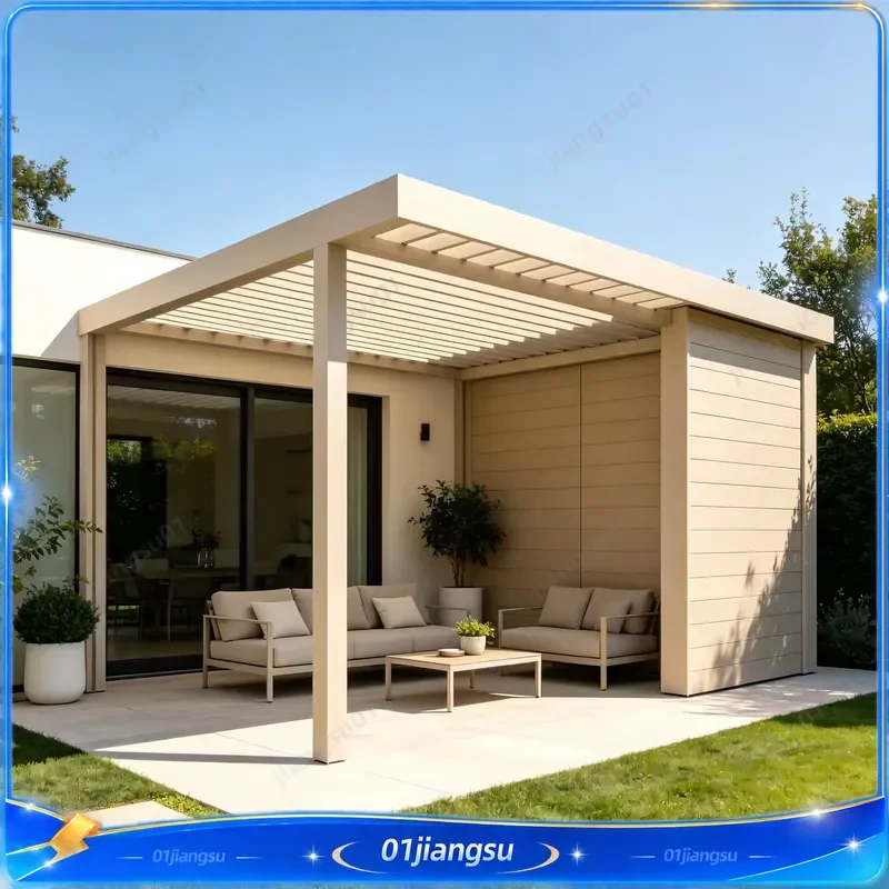 Modern Automatic Bioclimatic Aluminum Pergola Outdoor Patio Gazebo with Opening Louvered Roof Arches Garden Sunshade Canopy
