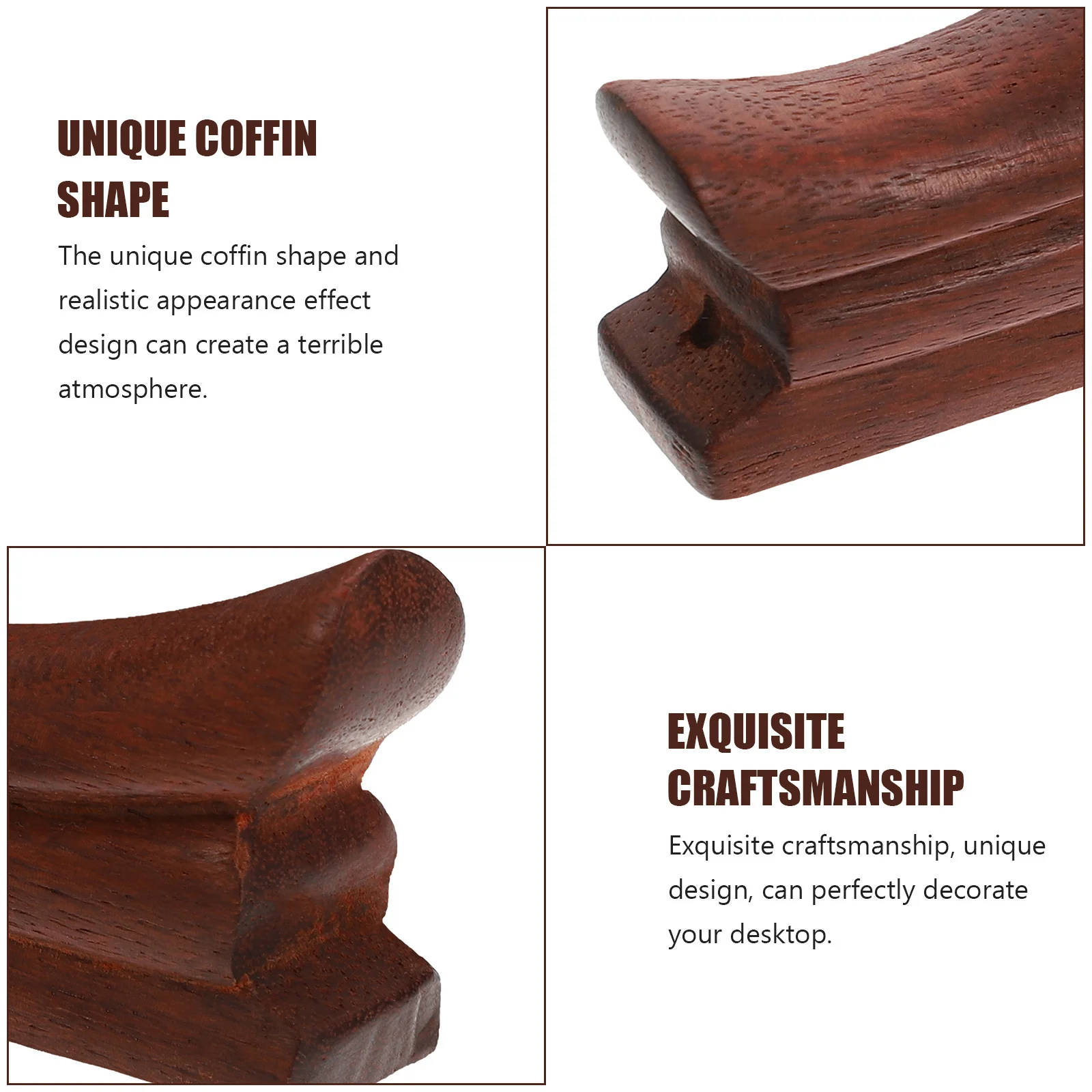 

1Pcs Chinese Traditional Sandalwood Coffin Carving Craft Desktop Ornament for Wealth Good Luck Decoration Carvings Plaything