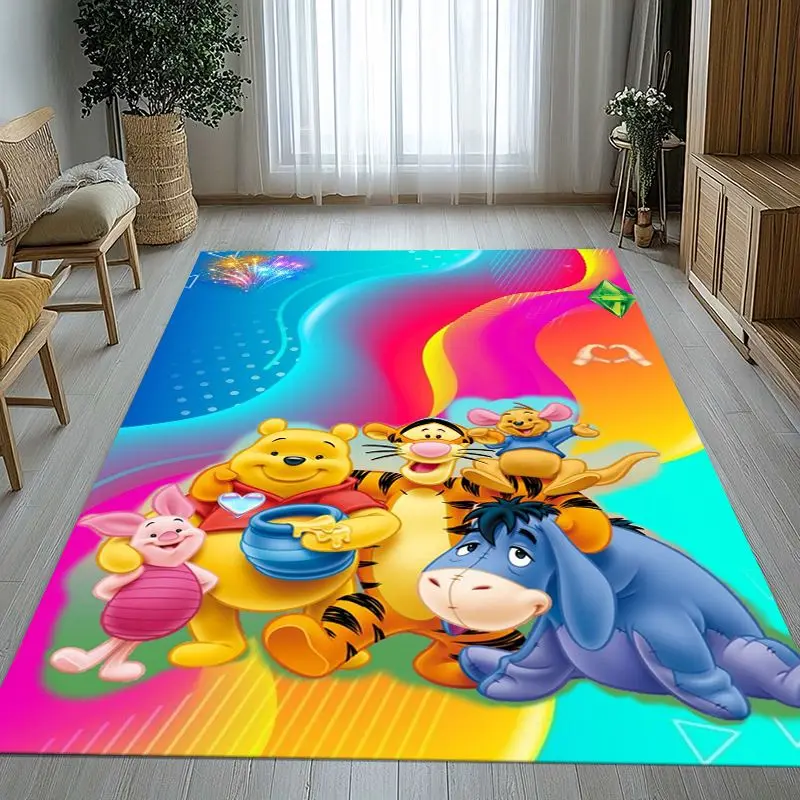Kawaii W-Winnie Pooh Bear Cartoon Soft Non-Slip Large Area Rug for Living Room,Bedroom Playroom Carpet Mat for Sofa,Home Decor