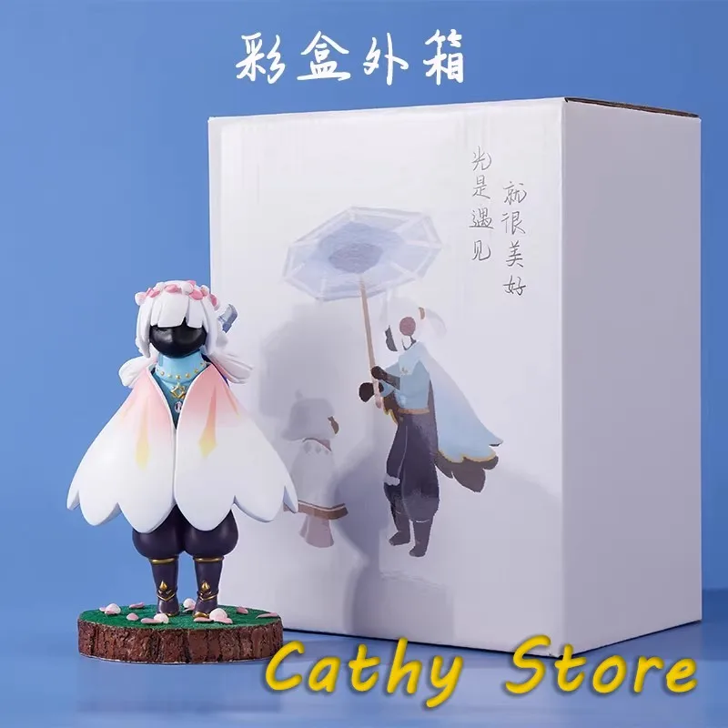 

Sky The Light Game Peripheral Doll Sakura Cape Figure Game Resin Static White Bird Mushroom Wizard Doll Desktop Decor Toys Gifts