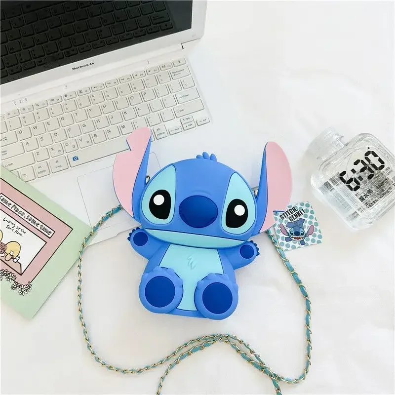 Disney-Animation CAN o & Stitch Sac à bandoulière pour enfants, Portable, Silicone, Dessin animé, Kawaii, JOWebbing, Cadeau de Noël