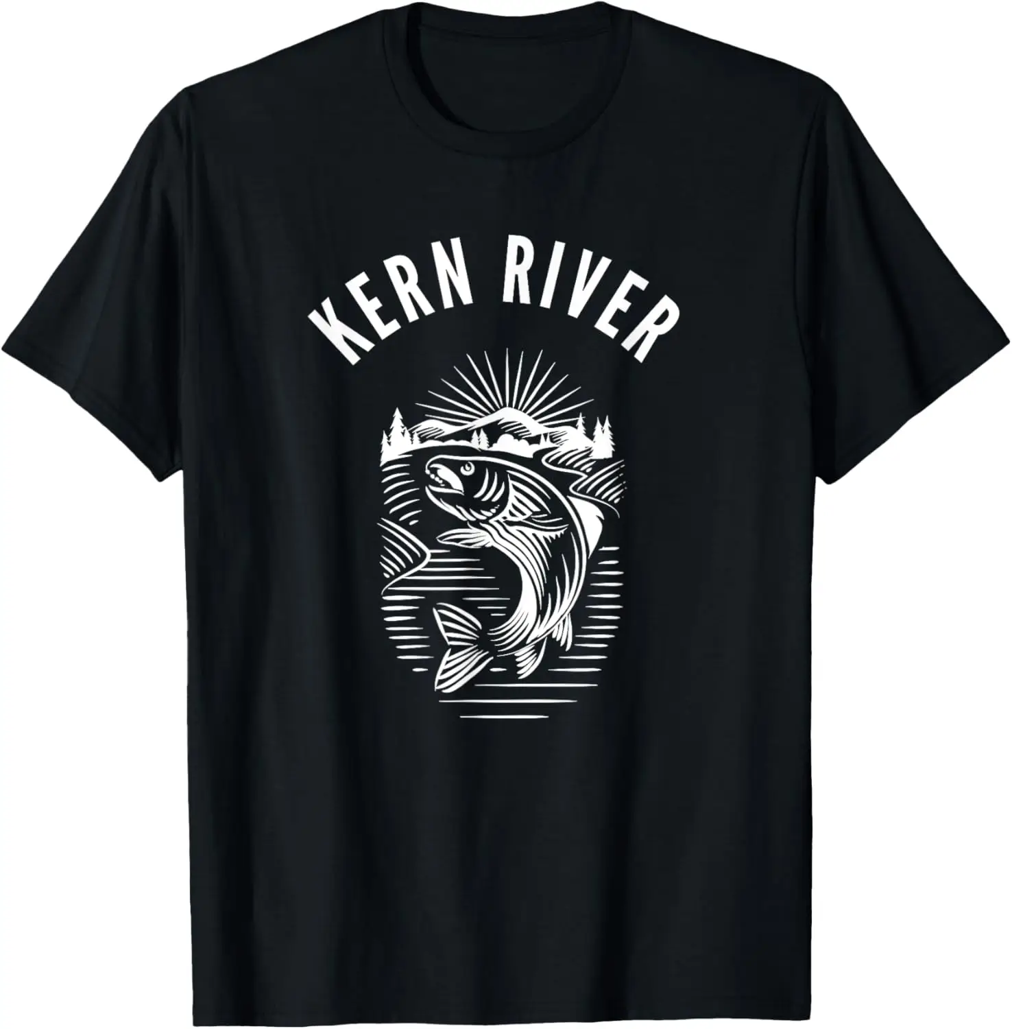 Kern River California pesca con mosca camiseta retro