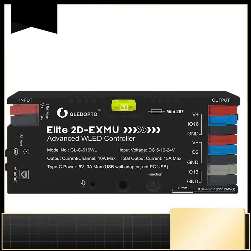 

GLEDOPTO GL-C-616WL Light Strip Controller With Ethernet Interface ESP32 WLED Controller-N33R