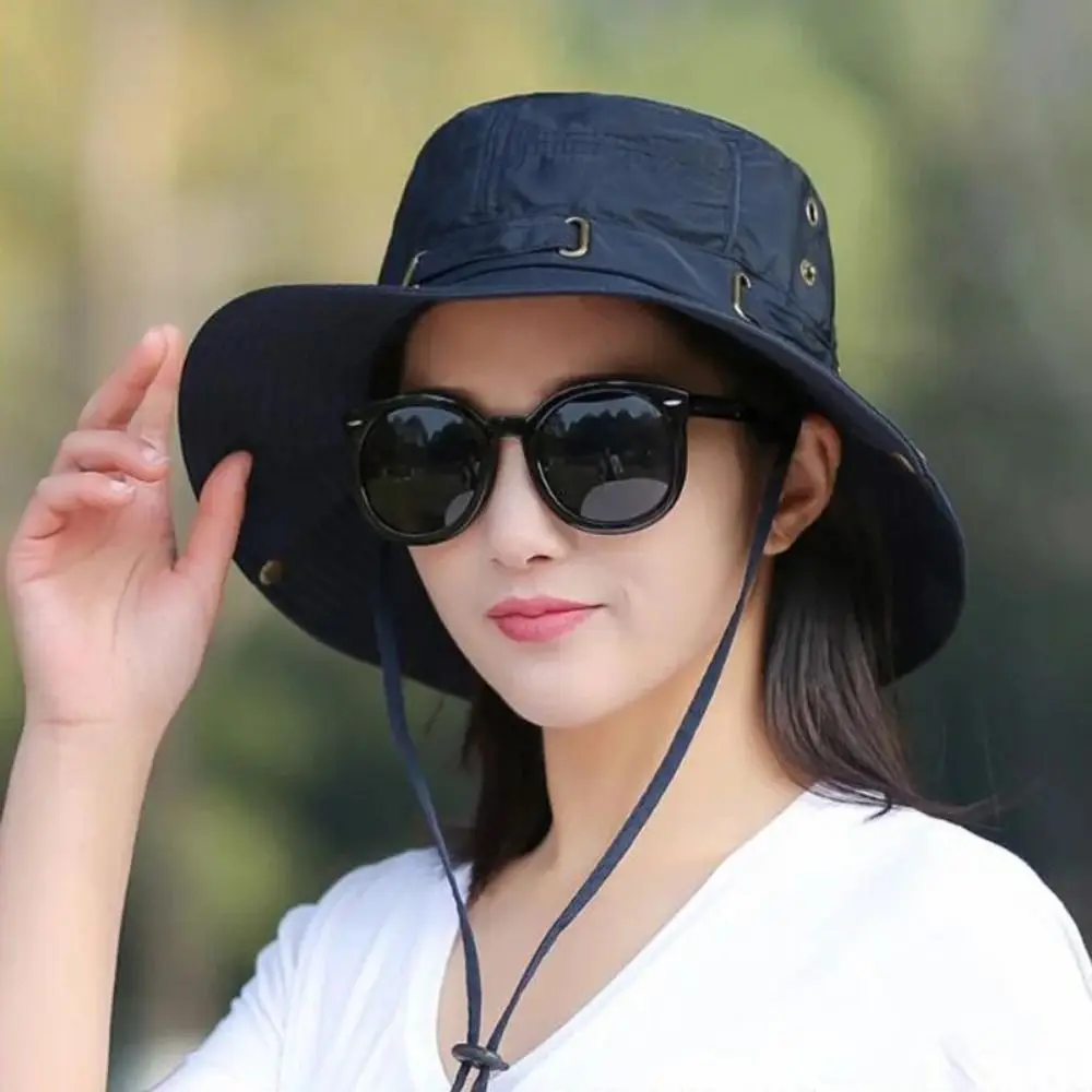 Wide Brim Large Brim Fisherman Hat UV Protection Double-sided Sunscreen Bucket Cap Waterproof Sunscreen Summer Panama Hat Travel image 3