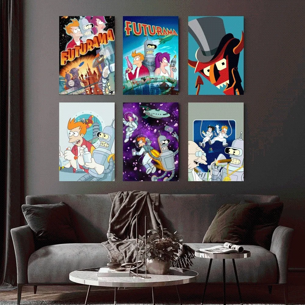 Cartoon F-Futuramas Poster Home Office study Wall Bedroom Living Room Kitchen Decoration Painting