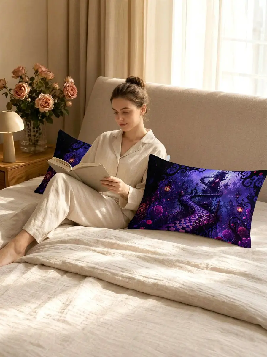 2 Pieces Cushion Throw Pillow Covers, Double Sided Print Decorative Pillow Cases for Couch Bedroom Decoration