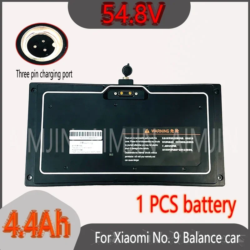 Bateria de íon-lítio 54,8V 4400mAh adequada para Xiaomi No. 9 carros de equilíbrio elétrico substituem bateria porta de carregamento de 3 pinos