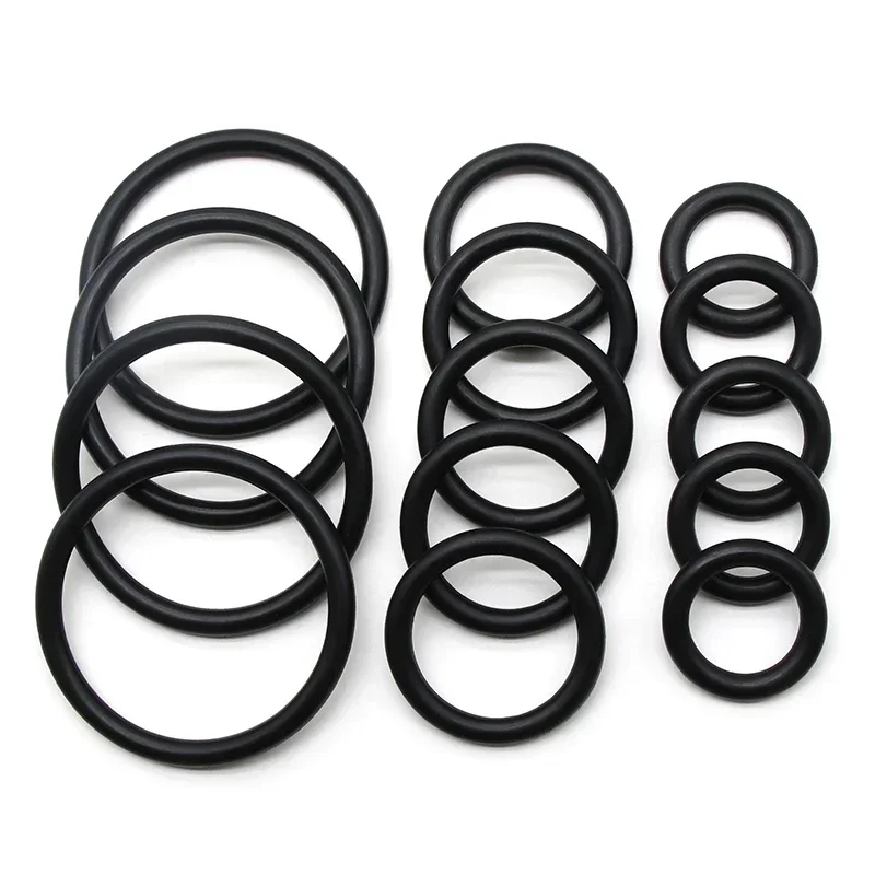 10Pcs NBR O Ring Seal Gasket CS 5mm OD 15~170mm Nitrile Butadiene Rubber Spacer Oil Resistance Washer Round Shape Black