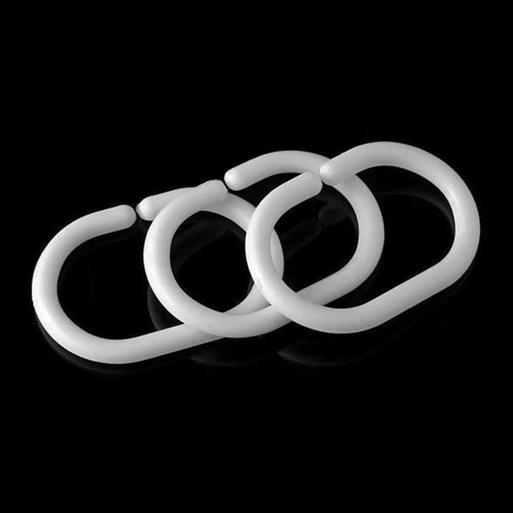 Branco C-Shaped Cortina Guia Cabide, Privacy Guide, Ganchos de substituição, Privacy Spare Parts, Pólo forte, Acessórios do banheiro