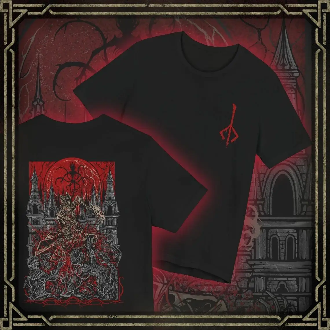 Bloodborne Game Character Pattern T-shirt Summer New Fashion Short Sleeved Y2k Vintage T Shirts Casual Loose Street Print Top