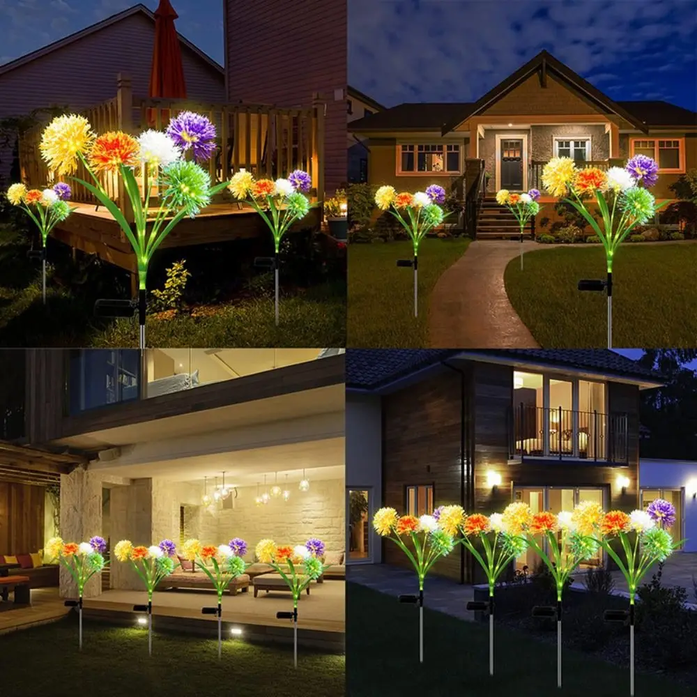 For 5 Head Solar Outdoor Lights Decorative IP65 Waterproof Solar Powered Lights Swaying Powered Solar Swaying Flowers Garden