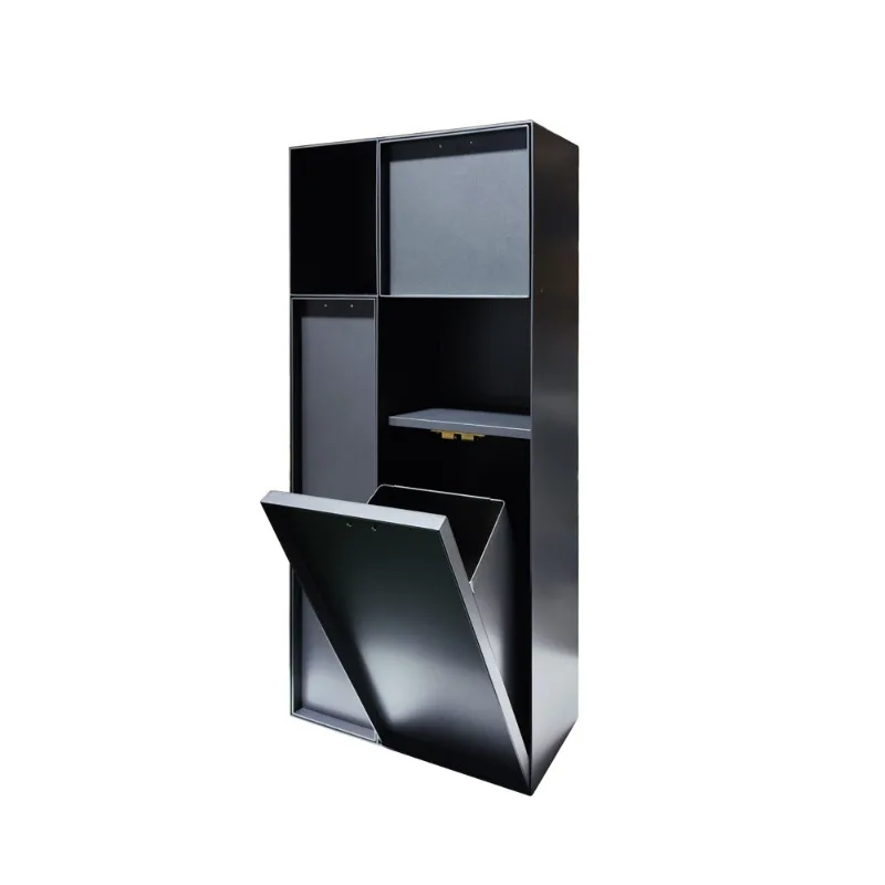 Recessed toilet trash can niche with lid Stainless steel thickened wall concealed toilet carton cabinet