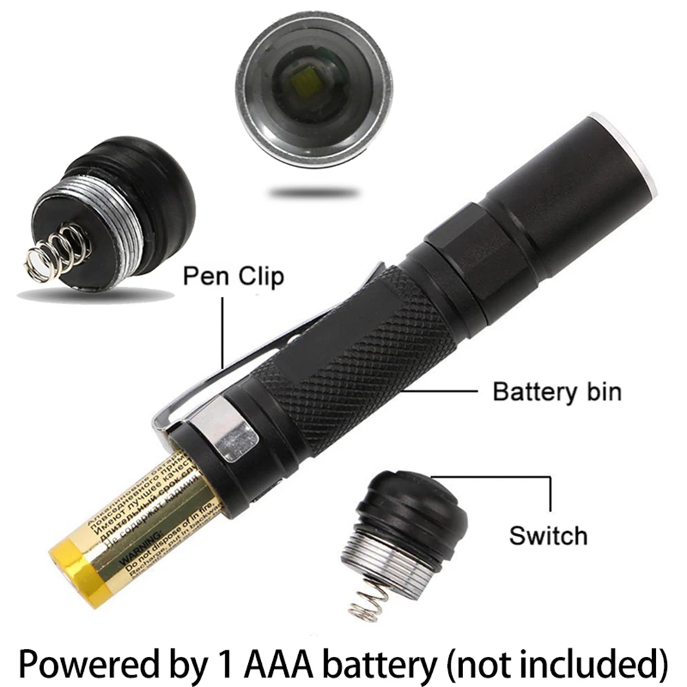 Mini LED Flashlight Emergency Light Ultra Bright Torch Small Torch Tactical Flashlights Pocket Flashlight Pen Light AAA