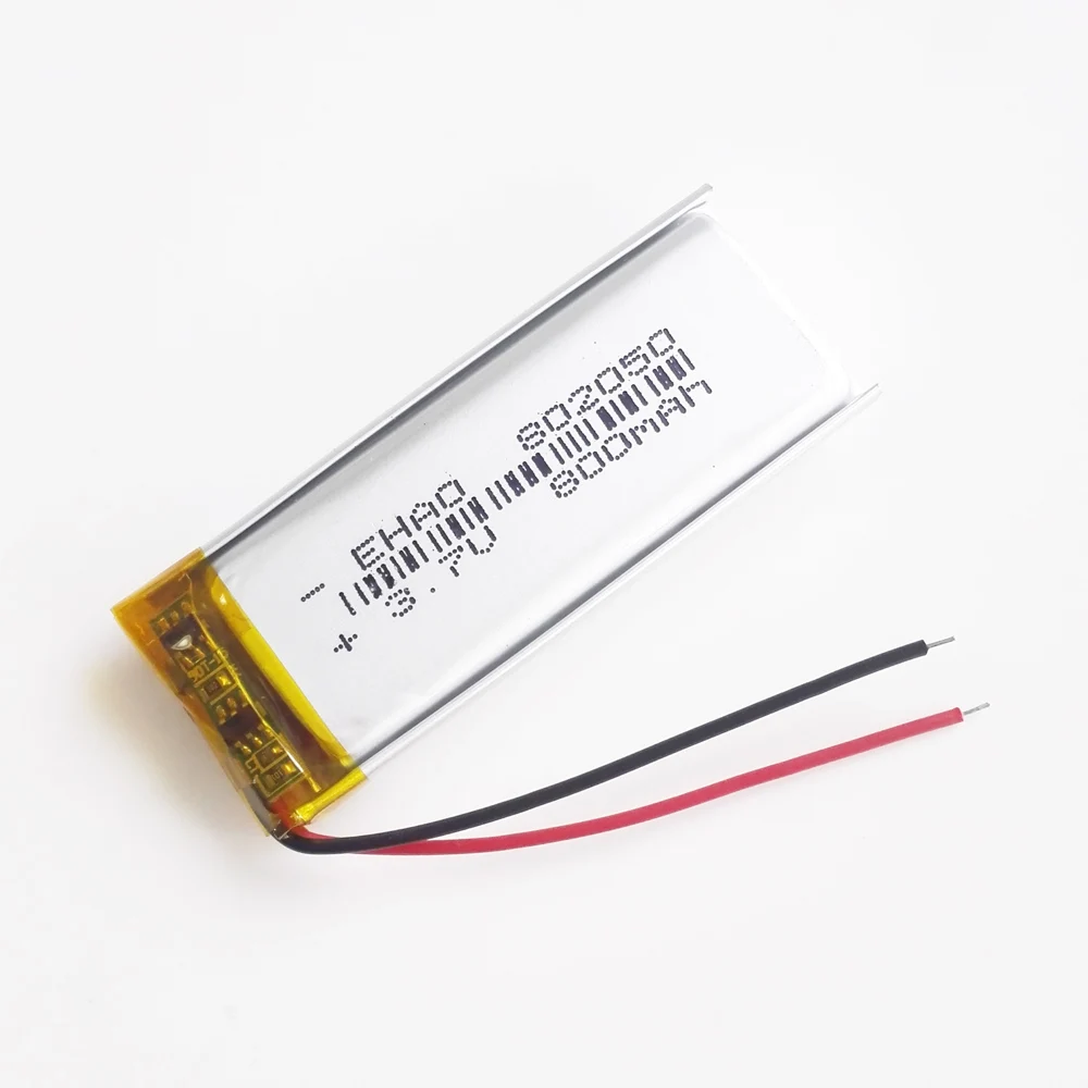 3.7V 800mAh 802050 litowo-polimerowa LiPo akumulator do Mp3 słuchawki PAD DVD E-book zestaw słuchawkowy bluetooth