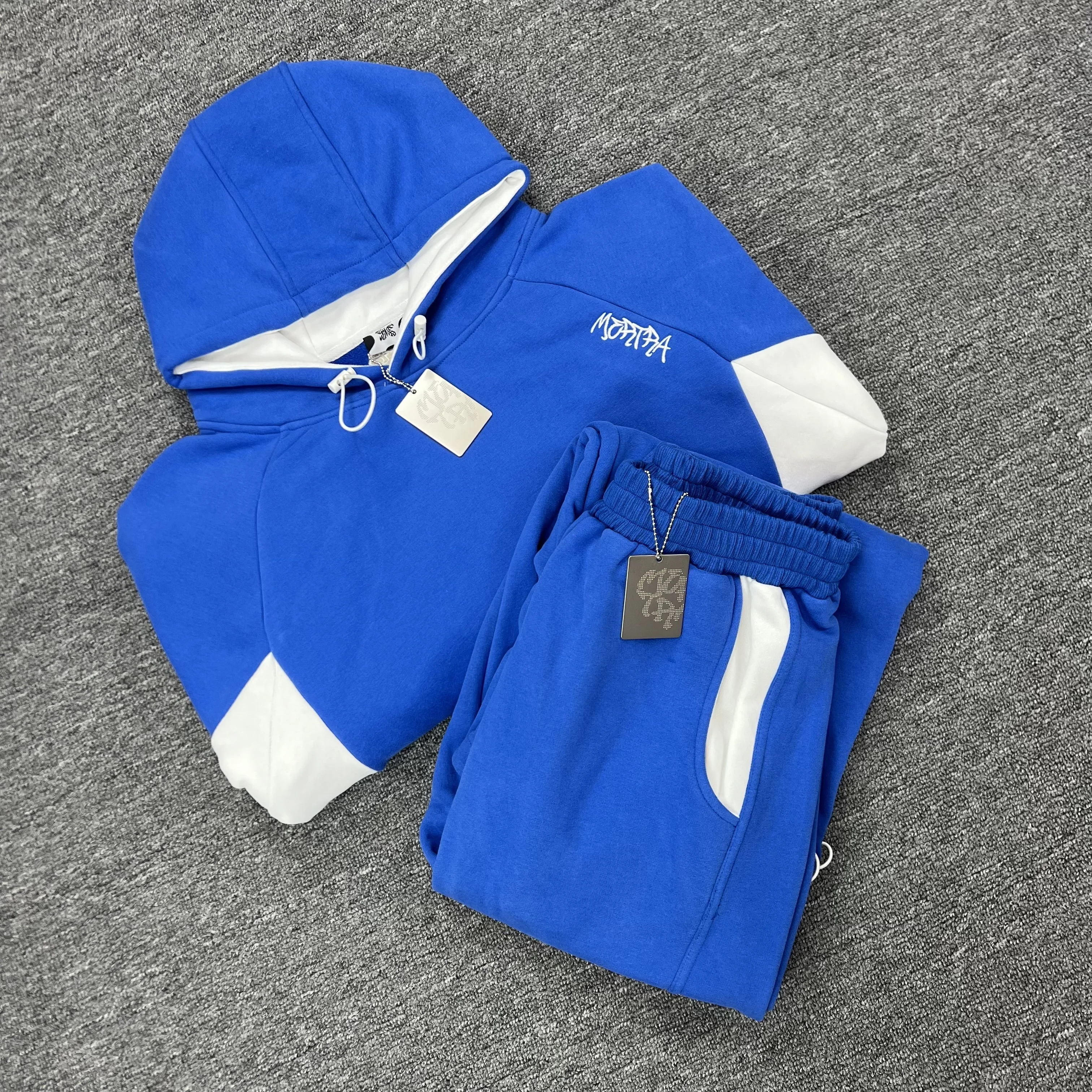 Mertra Splice Color Hoodie Sweatshirts Embroidery Logo Clothes Men Women Winter Autumn Casual Loose Hooded Pullovers Sweatpants