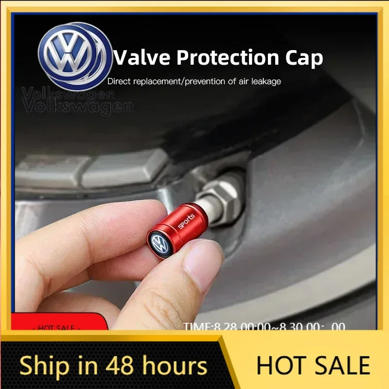 

2026 Hot For VW 80% New Car Styling Metal Car Tire Valve Caps Dust Prevention Accessories For Volkswagen Passat GTI Jetta R-Line
