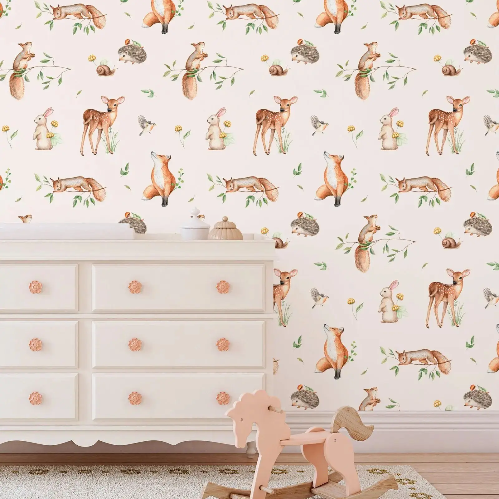 

Kids Room Wall Paper Peel & Stick,Traditional Non-woven Wallpaper Or Removable Self Adhesive Wallpaper Options, Animal Wallpaper
