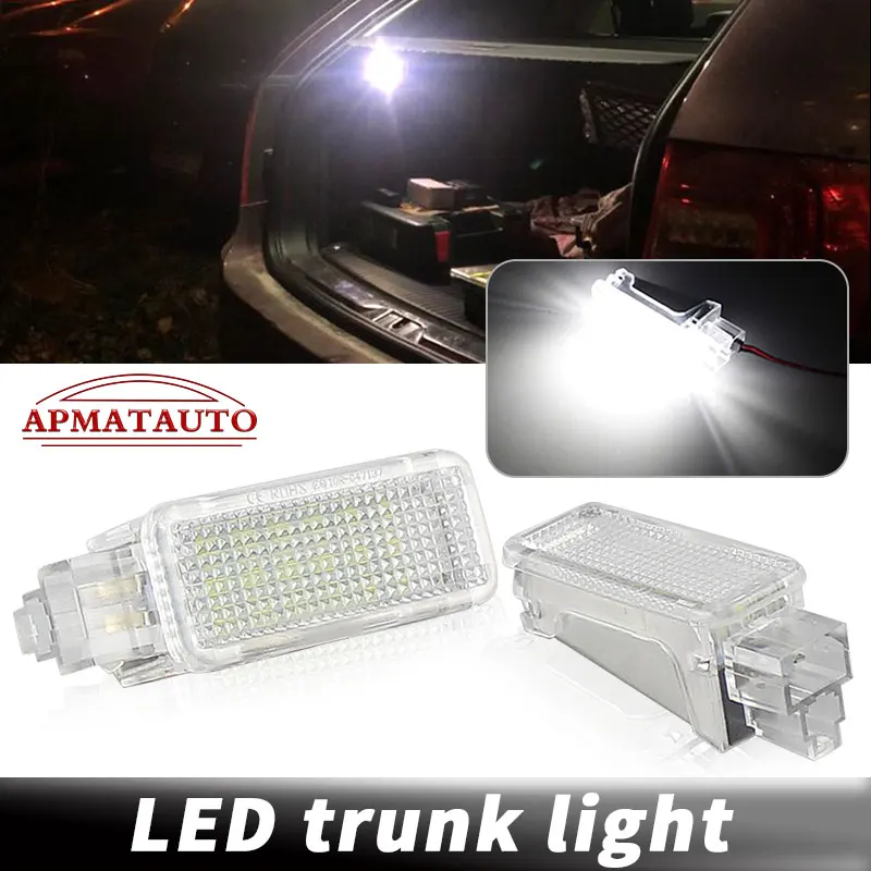 For Audi A3 8P A4 B6 A6 C6 LED Luggage Trunk Lamp Canbus Error Free Interior Dome Light 2PC Waterproof 6000K Car Interior Light