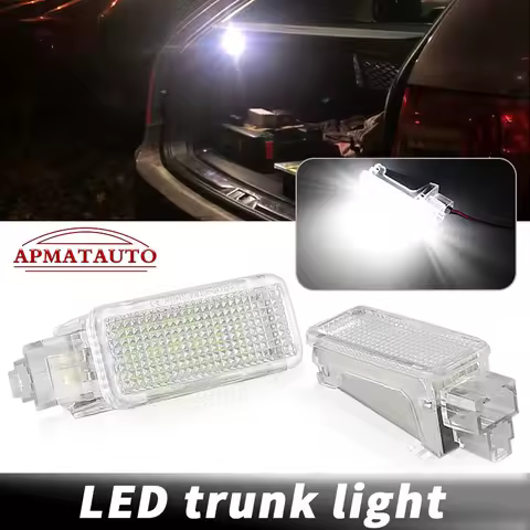 For Audi A3 8P A4 B6 A6 C6 LED Luggage Trunk Lamp Canbus Error Free Interior Dome Light 2PC Waterproof 6000K Car Interior Light