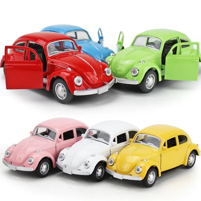 1:36 Volkswagen Beetle Auto in lega classica Pressofuso in lega di metallo Auto giocattolo Tirare indietro l'auto come regalo per i bambini A136