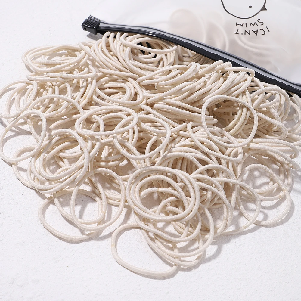 30/50/100PCS Girls Solid Big Rubber Band Ponytail Holders