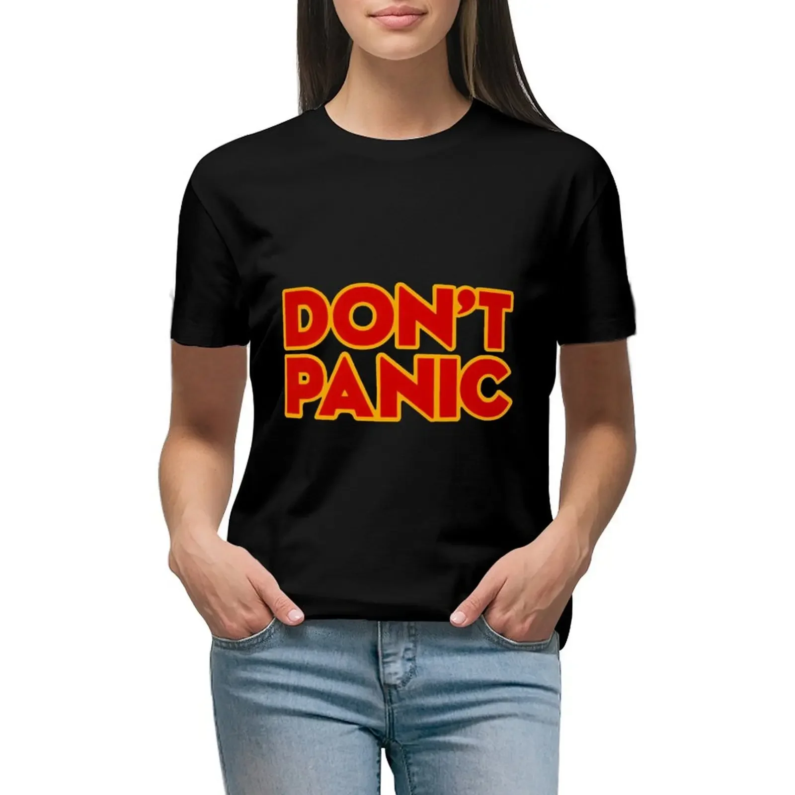 

Don't Panic T-Shirt sublime shirts graphic tees kawaii clothes cute clothes t-shirts for Women cotton